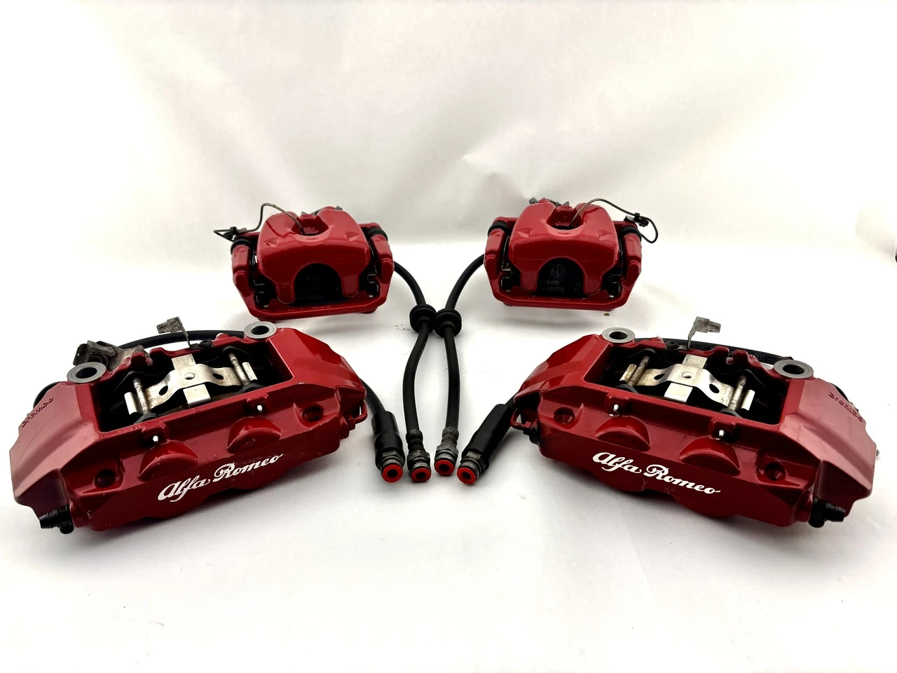 2015-2020 Alfa Romeo 4C OEM Brake Calipers / Set of 4 / Red / 43K AR401