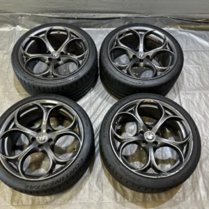 2017-2024 Alfa Romeo Giulia Quadrifoglio 19" Wheels Rims w/ Tires / Set of 4 / *Minor Bends* / AG007