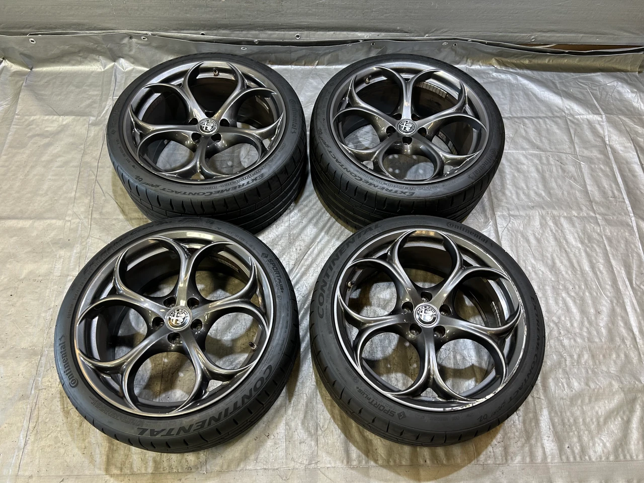 2017-2024 Alfa Romeo Giulia Quadrifoglio 19" Wheels Rims w/ Tires / Set of 4 / *Minor Bends* / AG007