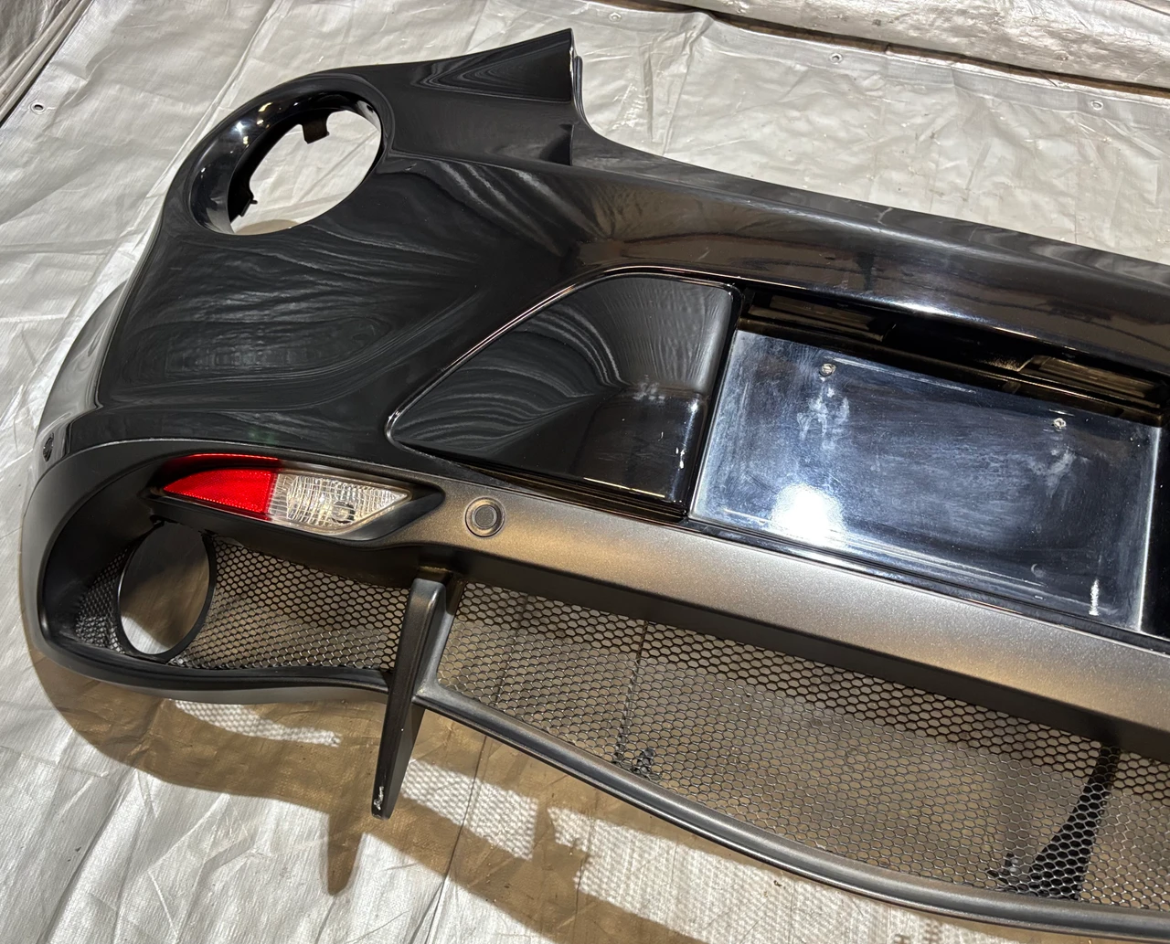 2016-2020 Alfa Romeo 4C OEM Rear Bumper Cover Fascia w/ Grilles / PDC / Black AR401 - Image 2