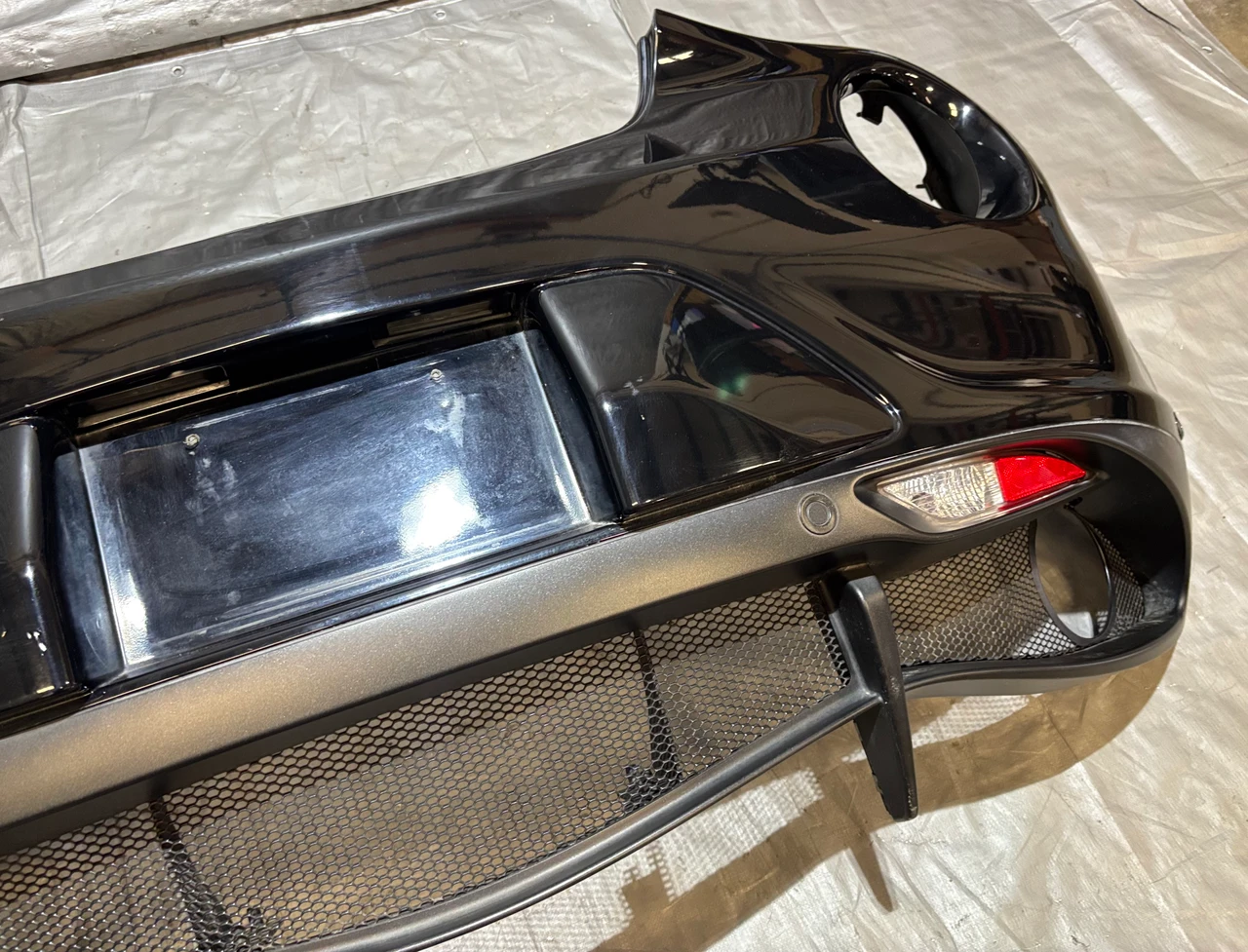2016-2020 Alfa Romeo 4C OEM Rear Bumper Cover Fascia w/ Grilles / PDC / Black AR401 - Image 4