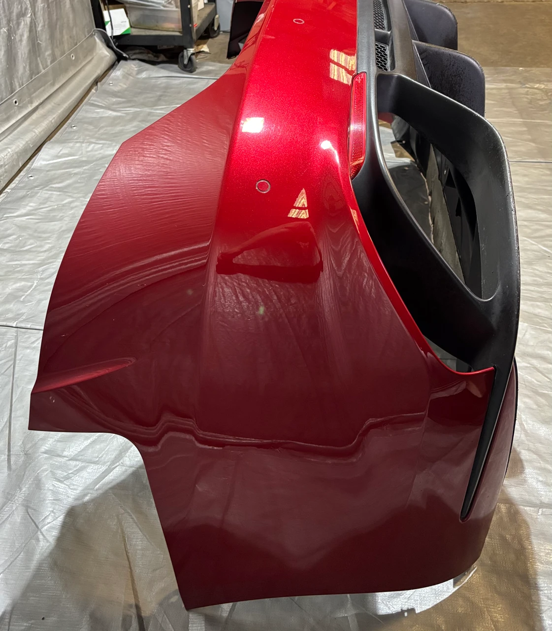 2017-2021 Alfa Romeo Giulia Quadrifoglio OEM Rear Bumper Cover w/ Diffuser / Rosso Competizione AG007 - Image 2