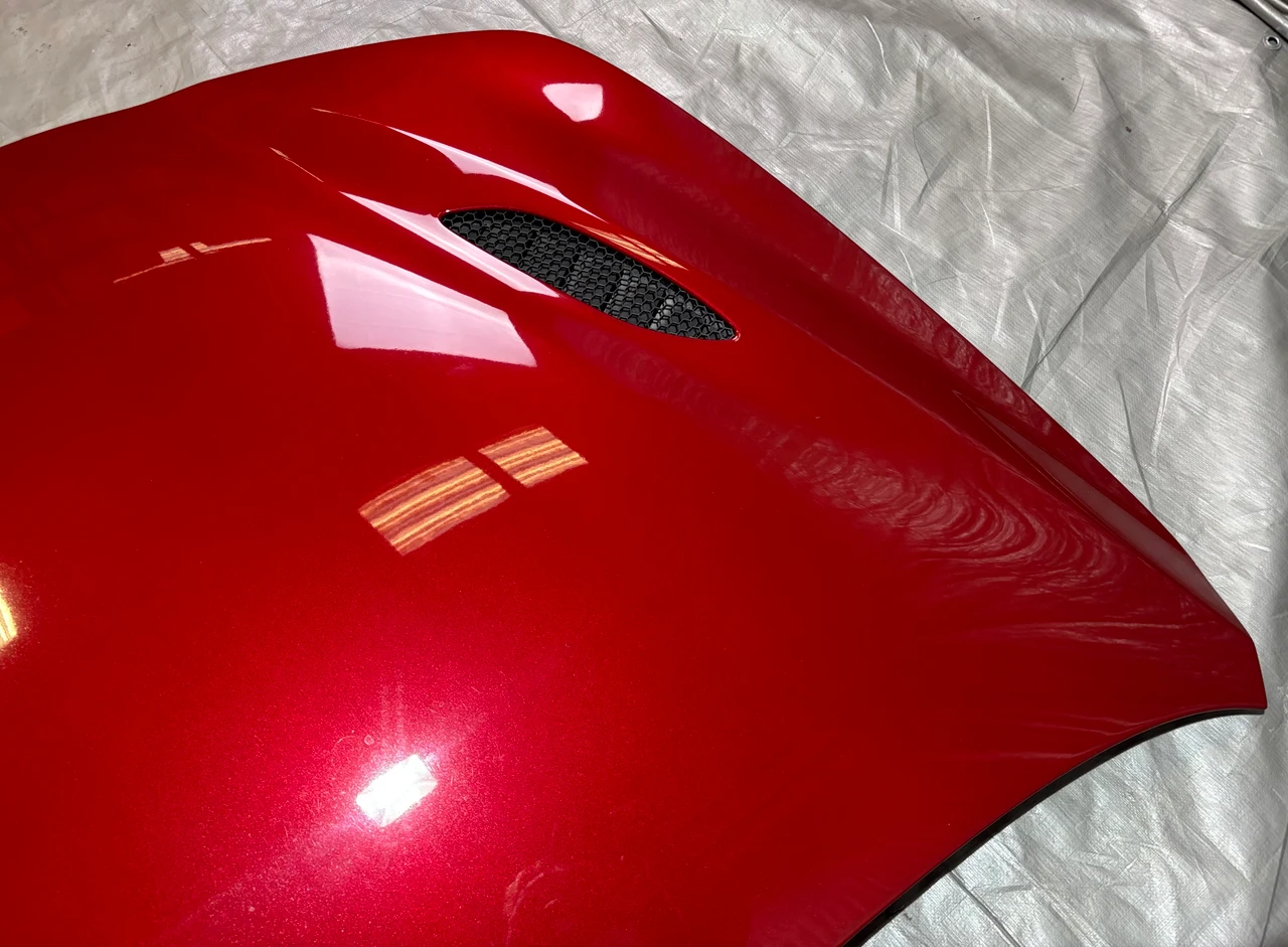 2017-2024 Alfa Romeo Giulia Quadrifoglio Carbon Fiber Hood Panel w/ Vents / Rosso Competizione AG007 - Image 11